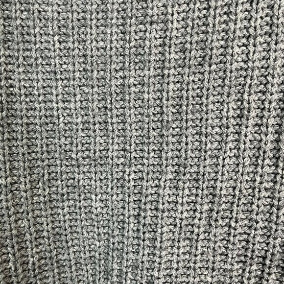 Madewell Mock Neck Side-Button Pull Over Sweater Chunky Knit Wool Blend Gray M - Picture 7 of 11